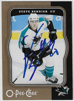 Steve Bernier Signed 2007-08 O-Pee-Chee Hockey Card - San Jose Sharks