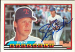 Steve Buechele Signed 1989 Topps Big Baseball Card - Texas Rangers