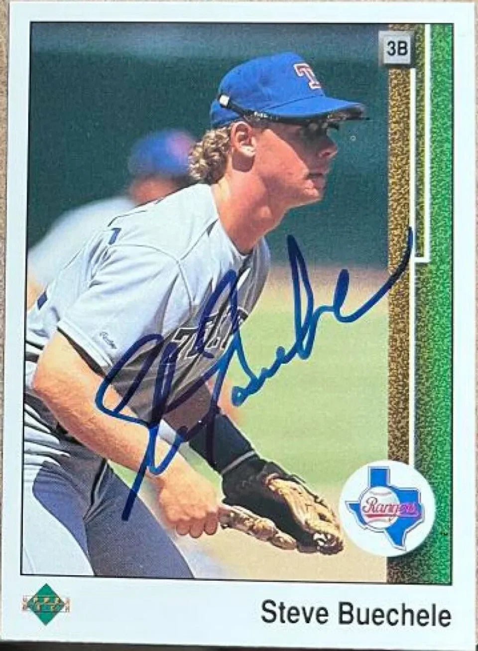 Steve Buechele Signed 1989 Upper Deck Baseball Card - Texas Rangers