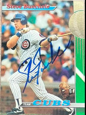Steve Buechele Signed 1993 Stadium Club Team Baseball Card - Chicago Cubs