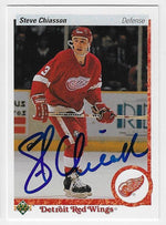 Steve Chiasson Signed 1990-91 Upper Deck Hockey Card - Detroit Red Wings