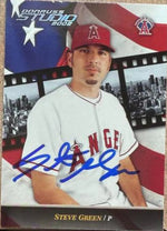 Steve Green Signed 2002 Donruss Studio Baseball Card - Anaheim Angels
