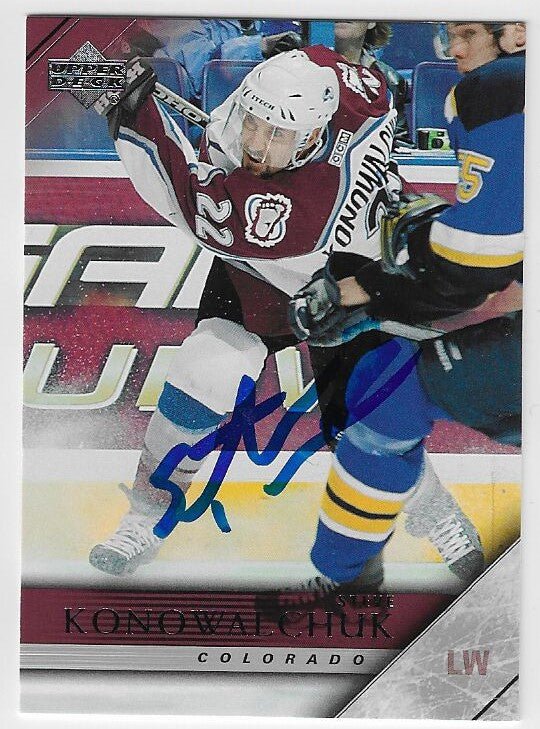 Steve Konowalchuk Signed 2005-06 Upper Deck Hockey Card - Colorado Avalanche