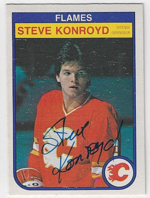 Steve Konroyd Signed 1982-83 O-Pee-Chee Hockey Card - Calgary Flames