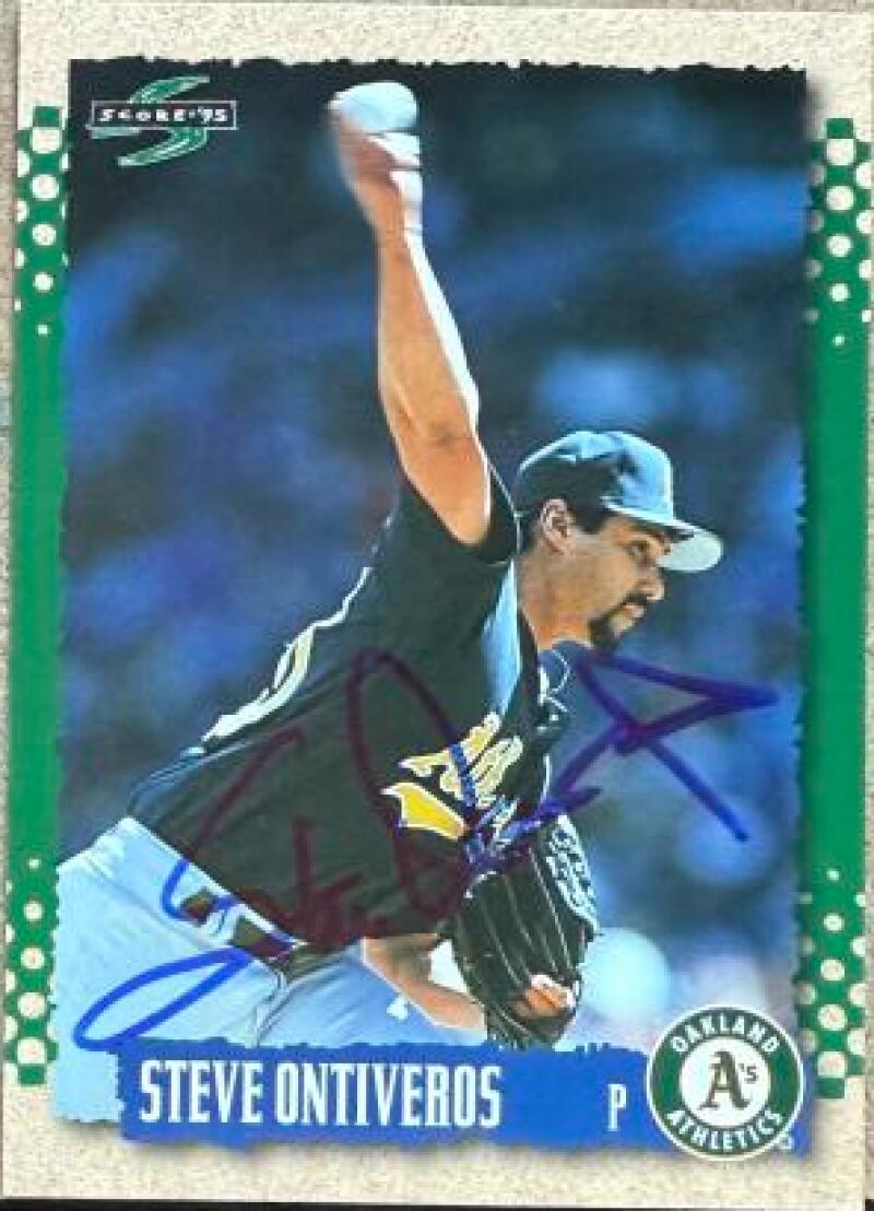 Steve Ontiveros Signed 1995 Score Baseball Card - Oakland A's #38