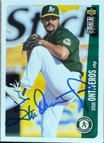 Steve Ontiveros Signed 1996 Collector's Choice Baseball Card - Oakland A's #244