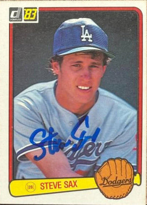 Steve Sax Autographed 1983 Donruss - Los Angeles Dodgers #336