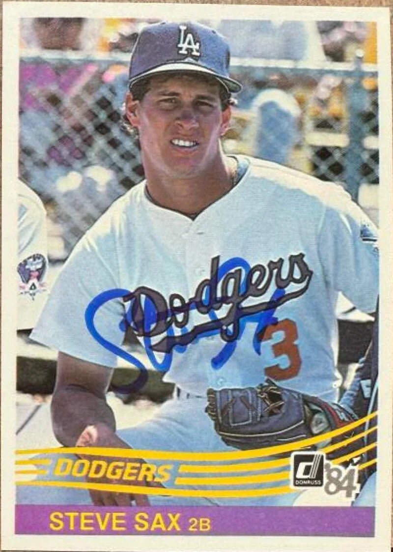 Steve Sax Autographed 1984 Donruss - Los Angeles Dodgers #104