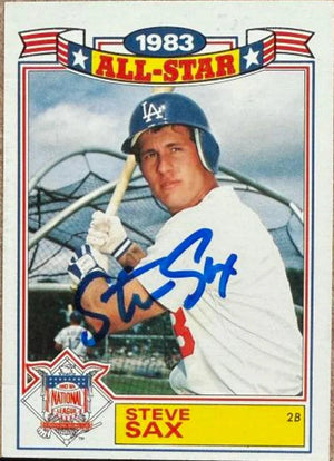 Steve Sax Autographed 1984 Topps Glossy All-Stars - Los Angeles Dodgers #14