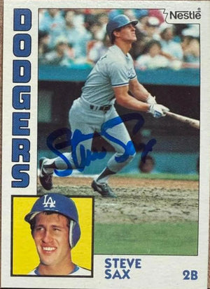 Steve Sax Autographed 1984 Topps Nestle - Los Angeles Dodgers #610
