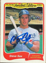 Steve Sax Autographed 1985 Fleer Limited Edition - Los Angeles Dodgers #32