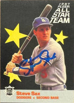 Steve Sax Autographed 1987 Fleer All Star Team - Los Angeles Dodgers #4