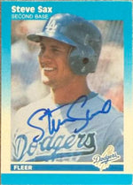 Steve Sax Autographed 1987 Fleer Classic Miniatures - Los Angeles Dodgers #96