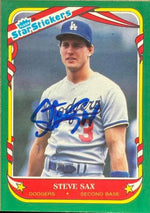 Steve Sax Autographed 1987 Fleer Star Stickers - Los Angeles Dodgers #106
