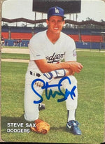 Steve Sax Autographed 1987 Mother's Cookies Los Angeles Dodgers SGA - Los Angeles Dodgers #3