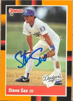 Steve Sax Autographed 1988 Donruss Baseball's Best - Los Angeles Dodgers #204