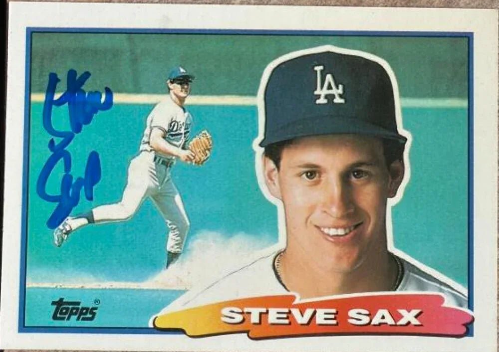 Steve Sax Autographed 1988 Topps Big - Los Angeles Dodgers #46