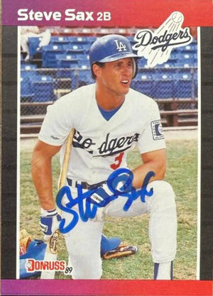Steve Sax Autographed 1989 Donruss - Los Angeles Dodgers #84