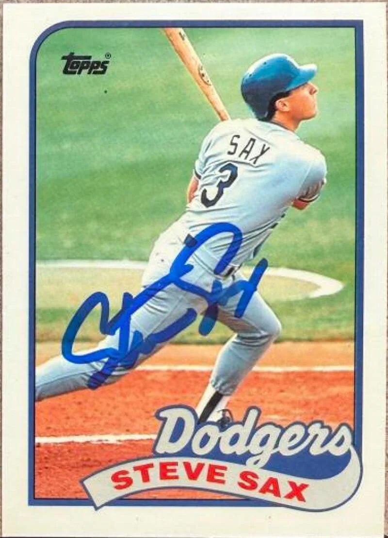 Steve Sax Autographed 1989 Topps TIFFANY #40 - Los Angeles Dodgers