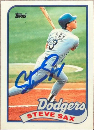 Steve Sax Autographed 1989 Topps TIFFANY #40 - Los Angeles Dodgers