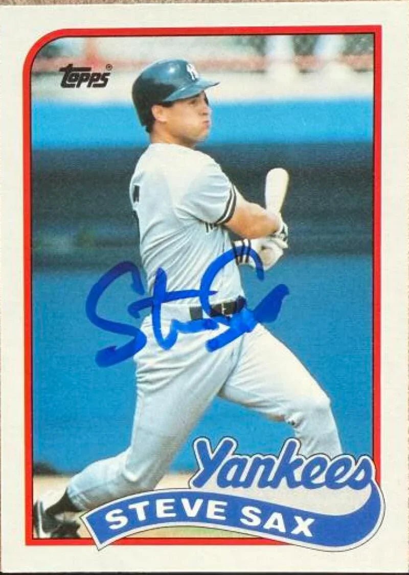 Steve Sax Autographed 1989 Topps Traded #111T - New York Yankees