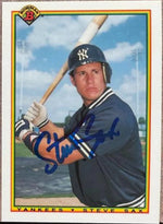 Steve Sax Autographed 1990 Bowman TIFFANY - New York Yankees #442