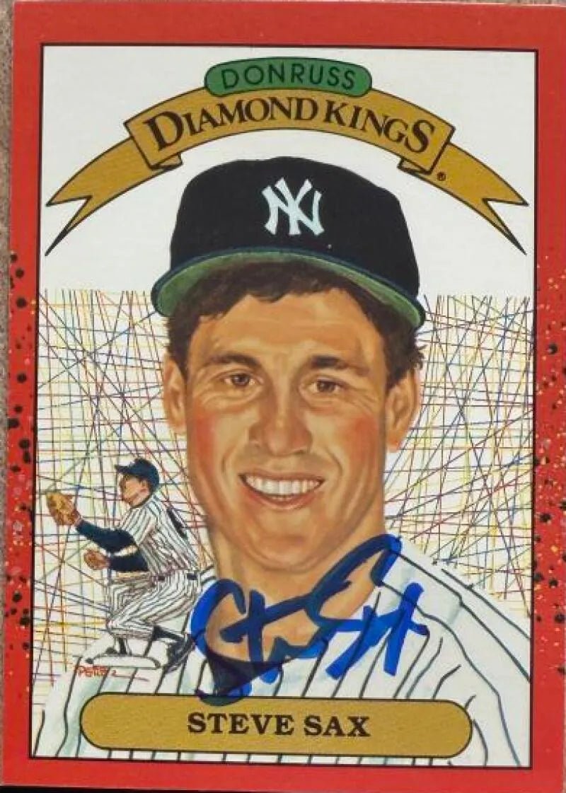 Steve Sax Autographed 1990 Donruss - New York Yankees #2 Diamond Kings