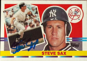 Steve Sax Autographed 1990 Topps Big - New York Yankees #141