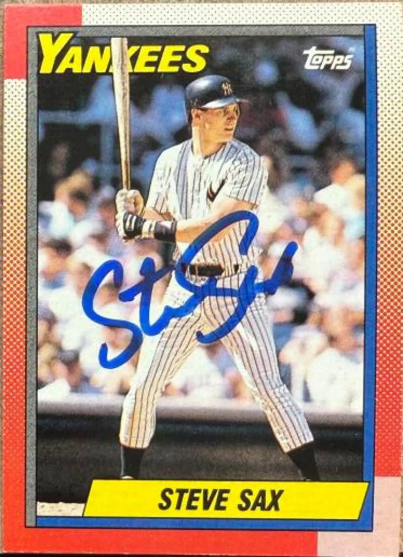 Steve Sax Autographed 1990 Topps - New York Yankees #560