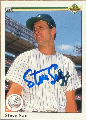 Steve Sax Autographed 1990 Upper Deck - New York Yankees #172