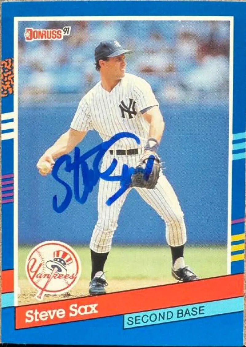 Steve Sax Autographed 1991 Donruss - New York Yankees #163