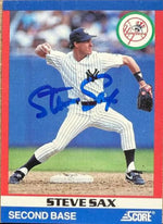 Steve Sax Autographed 1991 Score 100 Superstars - New York Yankees #72