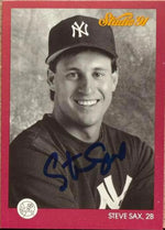 Steve Sax Autographed 1991 Studio - New York Yankees #100