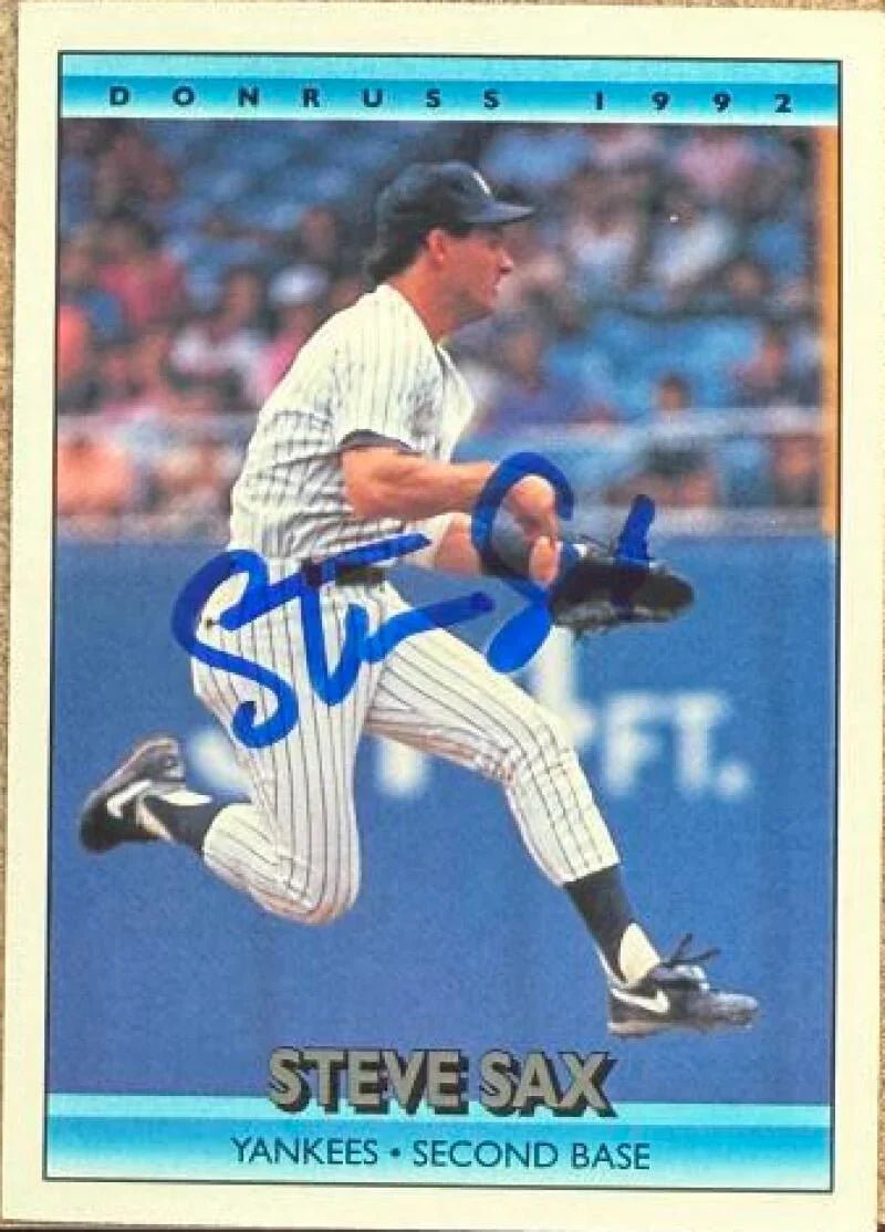 Steve Sax Autographed 1992 Donruss - New York Yankees #729
