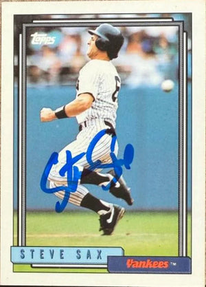 Steve Sax Autographed 1992 Topps - New York Yankees #430