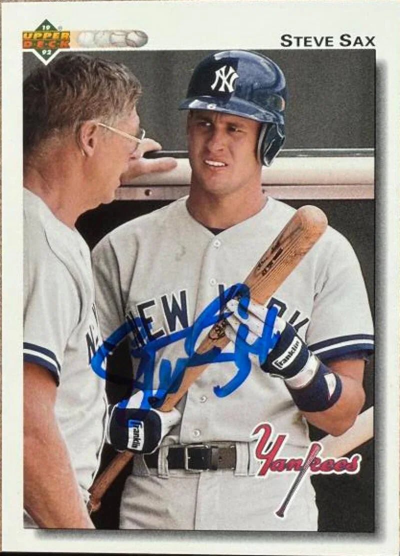 Steve Sax Autographed 1992 Upper Deck - New York Yankees #358