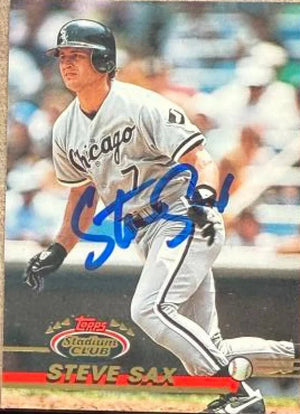Steve Sax Autographed 1993 Stadium Club - Chicago White Sox #482