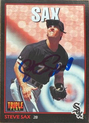 Steve Sax Autographed 1993 Triple Play - Chicago White Sox #47