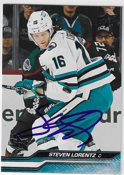 Steven Lorentz Signed 2023-24 Upper Deck Hockey Card - San Jose Sharks