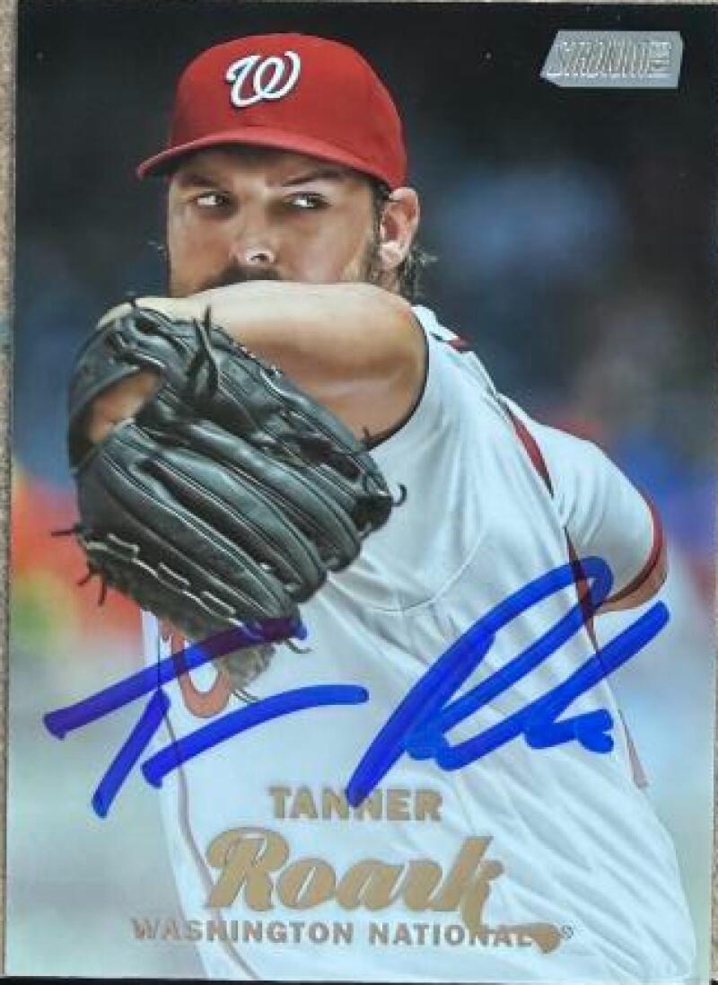 Tanner Roark Signed 2017 Stadium Club Baseball Card - Washington Nationals #48