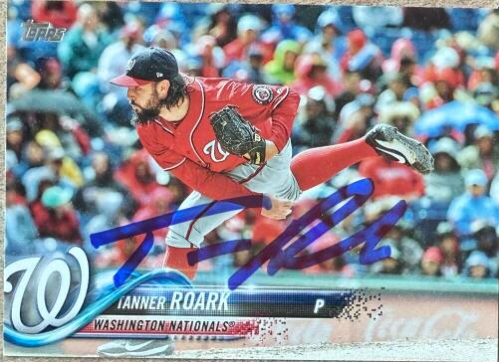 Tanner Roark Signed 2018 Topps Baseball Card - Washington Nationals #526