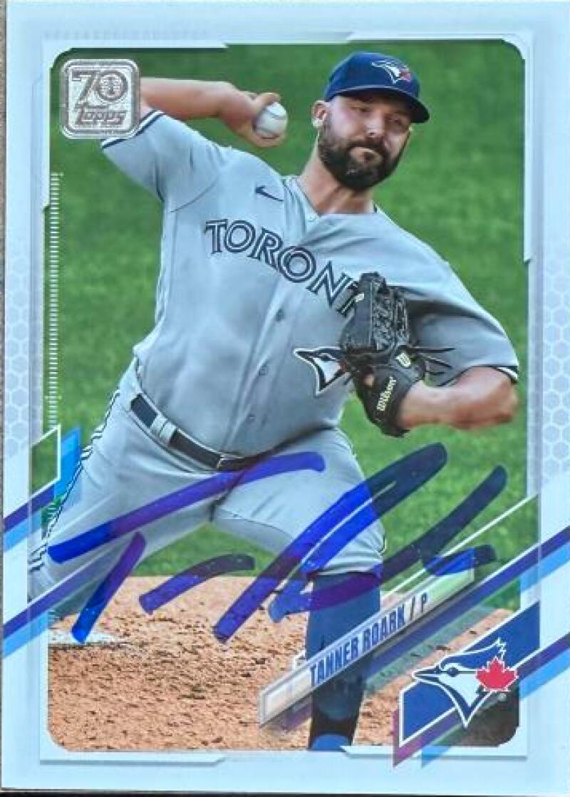 Tanner Roark Signed 2021 Topps Baseball Card - Toronto Blue Jays #522
