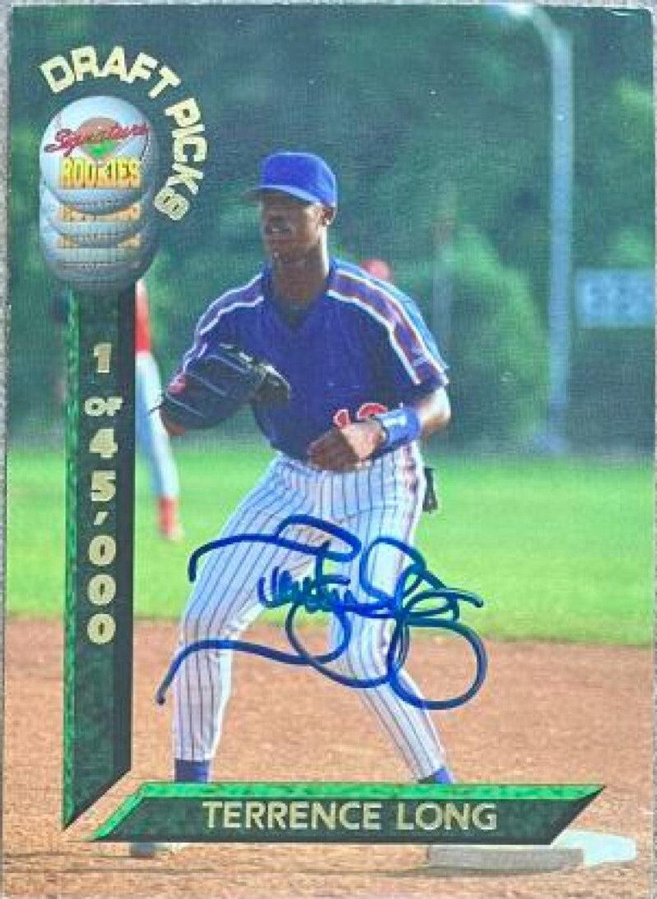 Terrence Long Signed 1994 Signature Rookies Draft Picks Baseball Card - PastPros