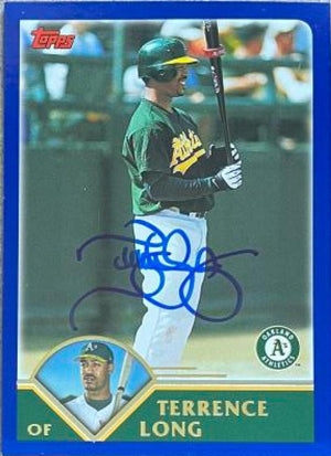 Terrence Long Signed 2003 Topps Baseball Card - Oakland A's - PastPros