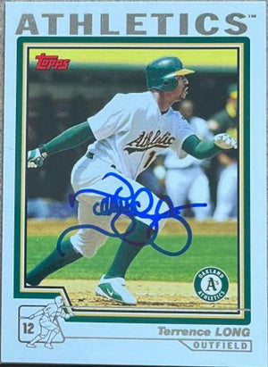 Terrence Long Signed 2004 Topps Baseball Card - Oakland A's - PastPros