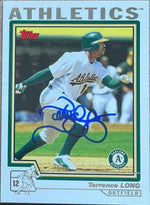 Terrence Long Signed 2004 Topps Baseball Card - Oakland A's