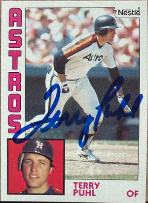 Terry Puhl Signed 1984 Nestle Baseball Card - Houston Astros