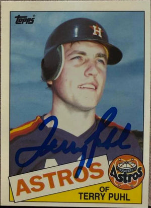Terry Puhl Signed 1985 Topps TIFFANY Baseball Card - Houston Astros
