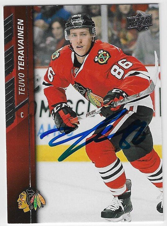 Teuvo Teravainen Signed 2015-16 Upper Deck Hockey Card - Chicago Blackhawks