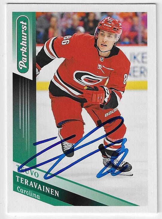 Teuvo Teravainen Signed 2019-20 Parkhurst Hockey Card - Carolina Hurricanes